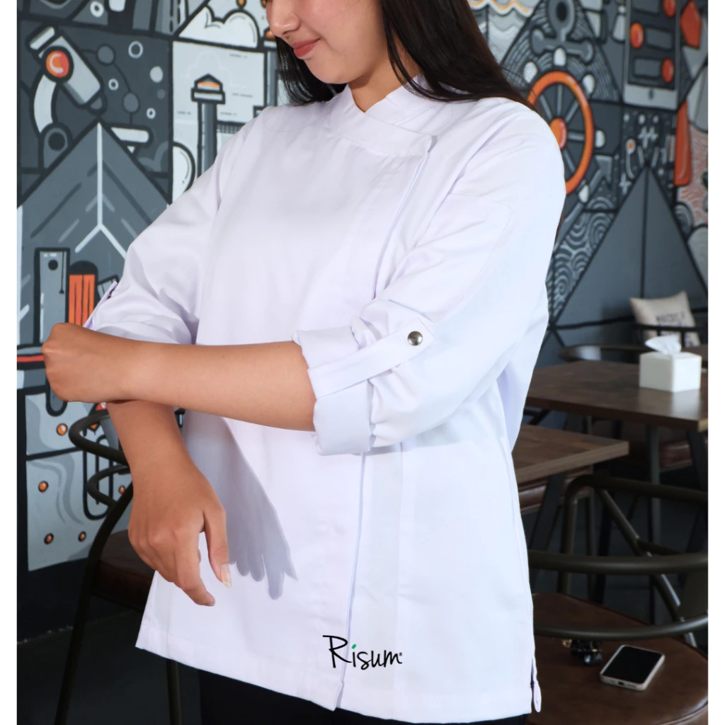 Baju Koki Wanita putih