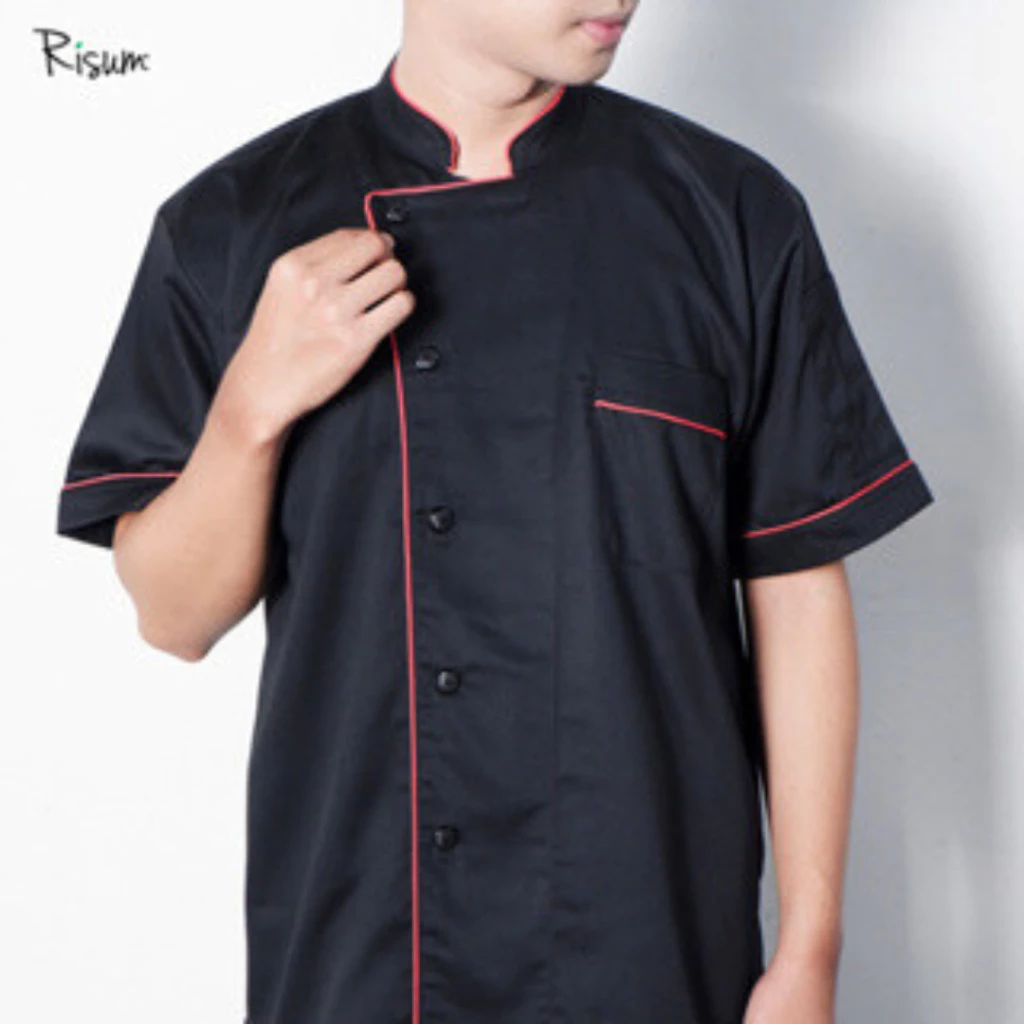 Bangle Chef Coat Baju Koki Lengan Pendek Terbaik