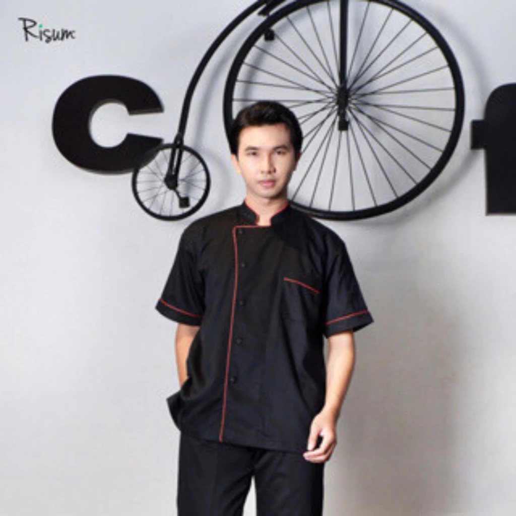Bangle Chef Coat Baju Koki Lengan Pendek