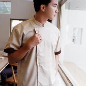 Cendana Chef Coat / Chef Jacket / Baju Koki Lengan Pendek 