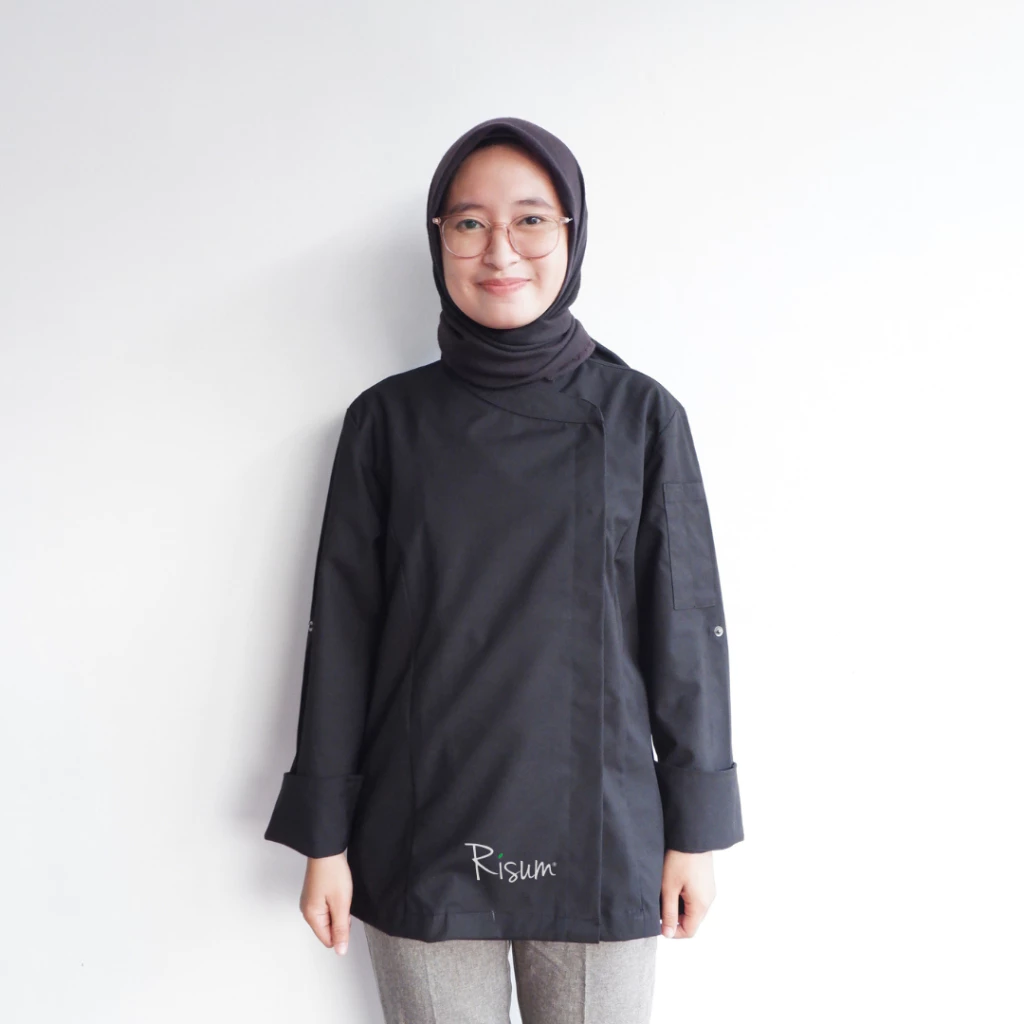 Gendhis Chef Coat Baju Koki Wanita Hitam