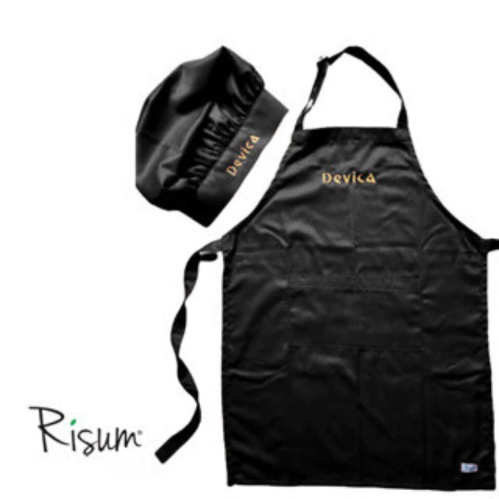 Risum Paket Apron Dan Chef Hat Anak Unisex Japan Twill