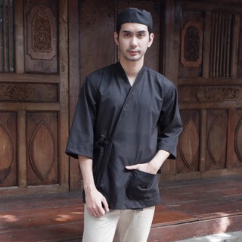 Sushi Chef Coat Baju Koki Kimono hitam terbaru