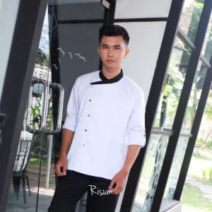Lawang Chef Coat/ Chef Jacket/ Baju Koki Lengan Pendek