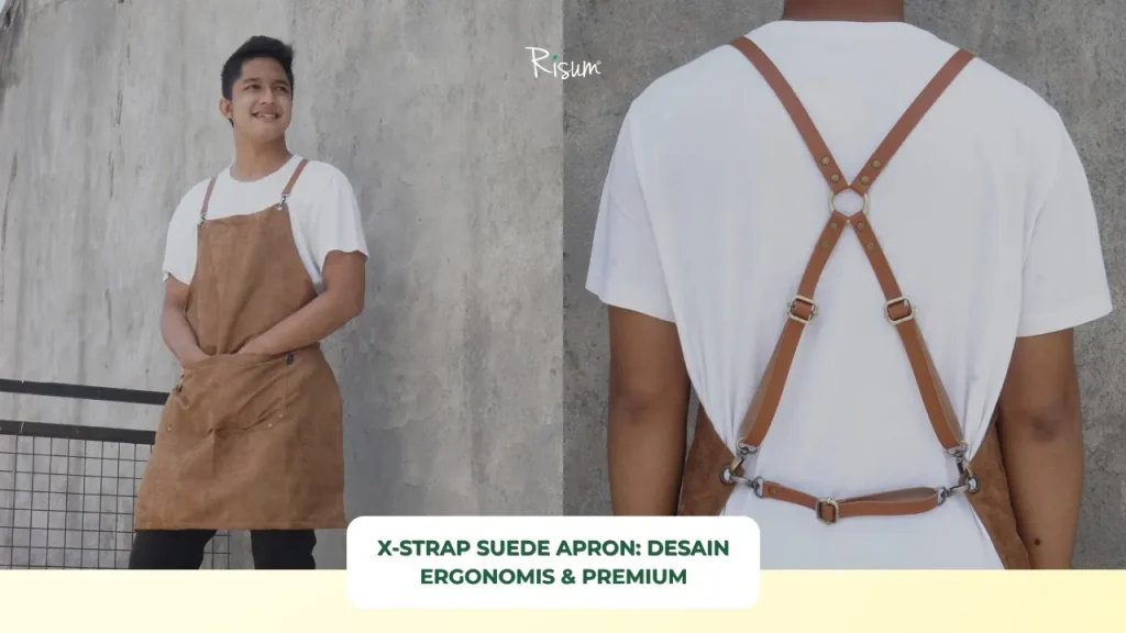 X-Strap Suede Apron Apron Suede Profesional dengan Desain Ergonomis dan Premium